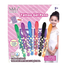 Tattoo Gel Pens - Pack of 6's with Stencils